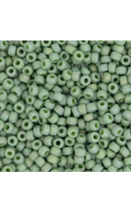 Miyuki rocailles Perlen 11/0 - Opaque glazed frosted pistachio green 11-4698